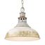 Kinsley Vintage Steel Large Pendant with Antique Ivory Shade