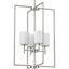 Brushed Nickel 4-Light Foyer Pendant with Etched Glass Shades