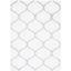 Gray and White Geometric Shag Area Rug, 4' x 6'