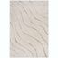 Plush Cream Beige Synthetic Shag Area Rug 3'3" x 5'3"