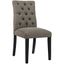 Elegant Granite Gray Upholstered Parsons Side Chair with Wood Legs