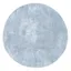 Light Blue Solid Shag Washable Round Synthetic Rug