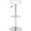 White Adjustable Swivel Backless Metal Bar Stool