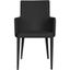 Black Faux Leather and Metal Transitional Arm Chair