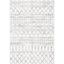 Ivory and Grey Hand-Knotted Synthetic Rectangular Area Rug