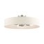 Elegant Brushed Nickel 4-Light Semi-Flush Drum with Oatmeal Fabric Shade