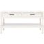 Distressed White Rectangular Wood Coffee Table with Storage