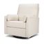 Cream Linen Swivel Recliner with Wood Frame