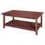 Country Cottage 46'' Red Wood Coffee Table with Storage Shelf