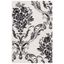 Ivory and Black Floral Tufted Wool 4' x 6' Rug