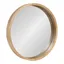 Natural Finish Round Wood Frame Wall Mirror, 22 Inch