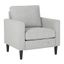 Pearl Silver Upholstered Accent Chair with Wood Legs