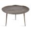 Alessia Artisanal Silver Aluminum Round Coffee Table with Deckled Edge