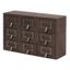Rustic Brown Wood Desktop Organizer with 9 Apothecary Drawers