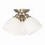 Somerville Antique Brass 3-Light Flush Mount with Satin Opal White Glass