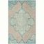 Gray and Turquoise Hand-Tufted Wool Silk 6' x 9' Rug