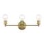 Antique Brass 3-Light Vanity Sconce with Exposed Bulbs