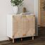 Beacon White and Seagrass Freestanding Storage Cabinet with Adjustable Shelving