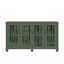 Green Vintage Style Wood Buffet Sideboard Cabinet with Glass Doors