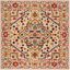 Ivory Woolen Tufted Square Rug with Rustic-Chic Design - 7' x 7'