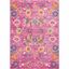 Fuchsia Floral Rectangular Synthetic Area Rug 6'7" x 9'6"