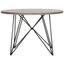 Vida 24" Round Light Brown Wood and Metal End Table