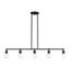 Elegant Lansdale 5-Light Linear Chandelier in Black and Brushed Nickel