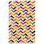 Ivory Multicolor Chevron Shag Kids Area Rug