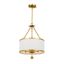 Antique Gold Silk Shade 3-Light Chandelier