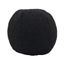 Black Faux Fur Round Throw Pillow, 10"