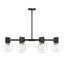 Wright Matte Black 8-Light Chandelier with Clear Glass Shades