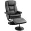 Black Faux Leather Swivel Recliner with Ottoman