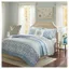 King-Size Reversible Blue Cotton Coverlet and Sheet Set