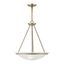 Antique Brass 3-Light Pendant with White Alabaster Glass Shade