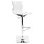 Adjustable White Leather Swivel Bar Stool with Chrome Base