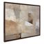 Contemporary Neutral Textured Abstract Canvas Wall Art with Walnut Frame