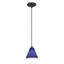 Oil Rubbed Bronze and Cobalt Glass Pendant Light