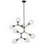 Coal and Nickel Sputnik 8-Light Chandelier with Clear Glass Shades