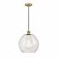 Athens Brushed Brass Mini Pendant with Seedy Glass Shade