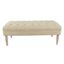 Versatile Cream Woven Tufted Bench with Natural Wood Legs