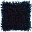 Navy Blue Square Shaggy Throw Pillow 20" x 20"