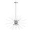 Polished Chrome 9-Light Pendant Chandelier with Clear Glass Rods