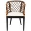 Monaco Coastal Chic Brown Rattan Armchair with Soft White Cushion