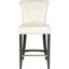 Espresso Birchwood and Flat Cream Bicast Leather Counter Stool