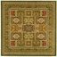 Elegant Square 8' Multi-Green Traditional Area Rug