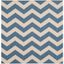 Blue and Beige Chevron Square Indoor/Outdoor Area Rug