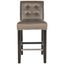 Thompson Transitional 34" Gray Leather & Wood Counter Stool with Silver Nailhead