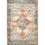 Peach Medallion Easy-Care Synthetic Rectangular Rug