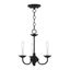 Black Steel 3-Light Mini Candle Chandelier