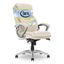 Ergonomic Cream Bonded Leather Executive Office Chair with AIR Lumbar Support